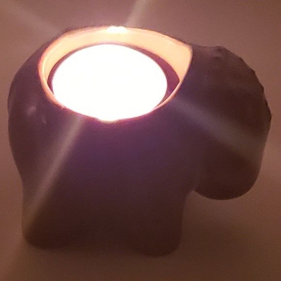 Partylite Vintage Porcelain Brown Elephant Votive Candle Holder - Picture 4 of 16